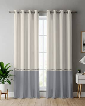 urban space Set of 2 Colourblock Door Curtains with Eyelets-picture-12