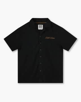 Boys Boxy Fit Shirt with Embroidery