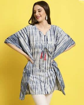 fabflee x ag Women Tie & Dye Regular Fit Kaftan Top-picture-26
