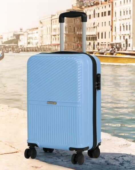 TEAKWOOD LEATHERS Unisex Blue Hard Shell Trolley Bag For Travel Polypropylene Unbreakable Suitcase 360 Degree Spinner Wheels Security Lock Lightweight Scratch Resistant Luggage
