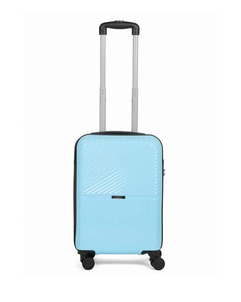 TEAKWOOD LEATHERS Unisex Sky Blue Hard Shell Trolley Bag For Travel Polypropylene Unbreakable Suitcase 360 Degree Spinner Wheels Security Lock Lightweight Scratch Resistant Luggage - Cabin