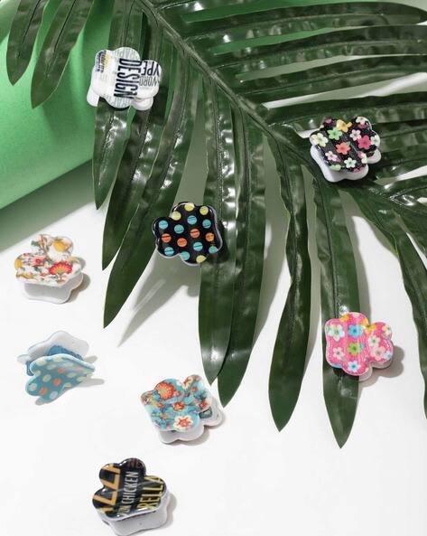 Lulu & Sky Women Set of 8 Printed Hair Clips