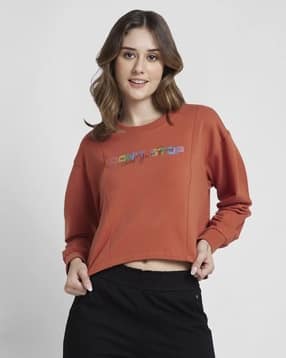 spykar Women Typographic Print Boxy Fit Sweatshirt-picture-16