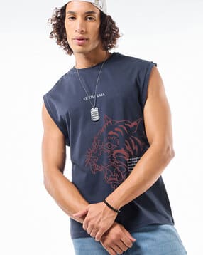 bewakoof Graphic Cotton Sleeveless Vest-picture-34