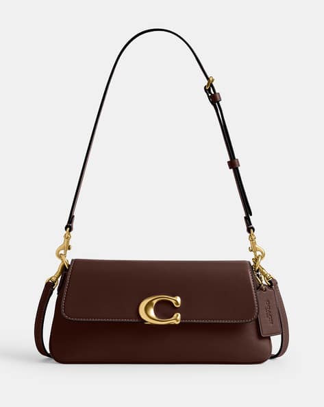 バッグ Coach Flap Leather Black Mini Bag coach-brown-Mini-Leather-Half-