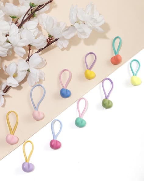 Lulu & Sky Women Set of 10 Hair Ties with Appliques