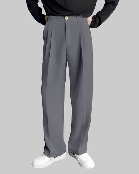 Buy FTX Men Relaxed Fit Pleated Pants Online | Ajio.com