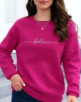 kashianxstyle Women Typographic Print Regular Fit Sweatshirt-picture-19