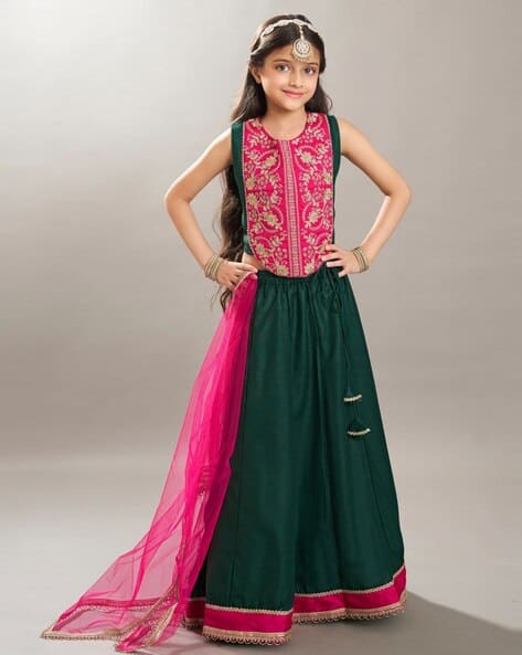 Buy Green, Pink Ethnic Wear Sets for Girls by Bitiya By Bhama