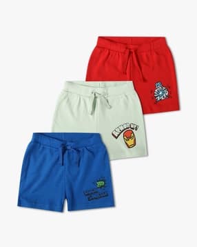 Boys Pack of 3 Printed Regular Fit Shorts