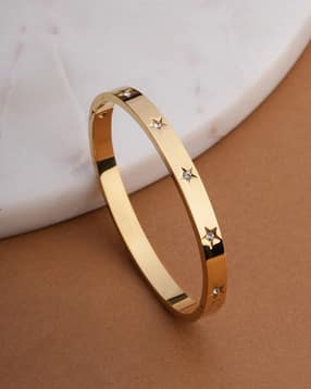 Women Gold-Plated Stone-Studded Bracelet Set with Mangalsutra & Rings -image-3
