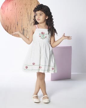 peppermint Girls Embroidered A-Line Dress -picture-19