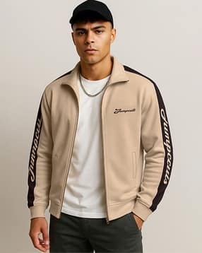 jump cuts Men Typographic Print Regular Fit Zip-Front Bomber Jacket-picture-10