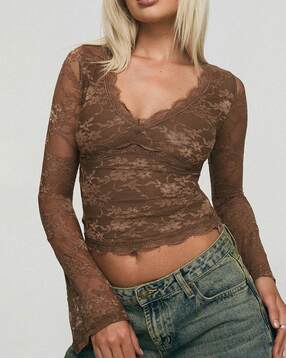 lulu & sky Women Lace V-Neck Slim Fit Top-picture-45