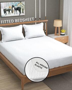 homefab india 180TC Striped Double King Size Bedsheet-picture-17
