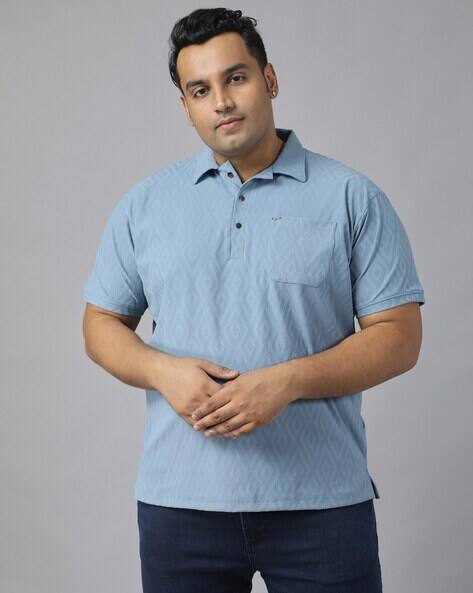 XMEX Men Self-Design Regular Fit Plus Polo T-Shirt