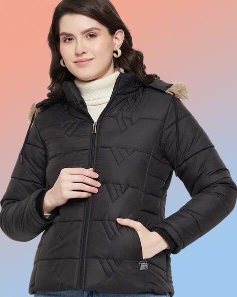 Vero Amore Women Regular Fit Hooded Bomber Jacket