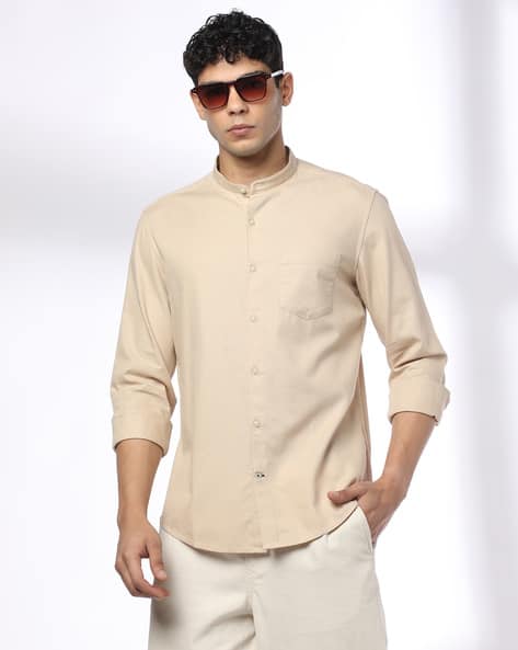 NETPLAY Men Slim Fit Cotton Shirt with Patch Pocket