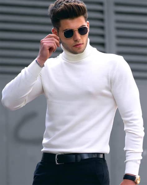 AOOSH Men High-Neck Regular Fit T-Shirt
