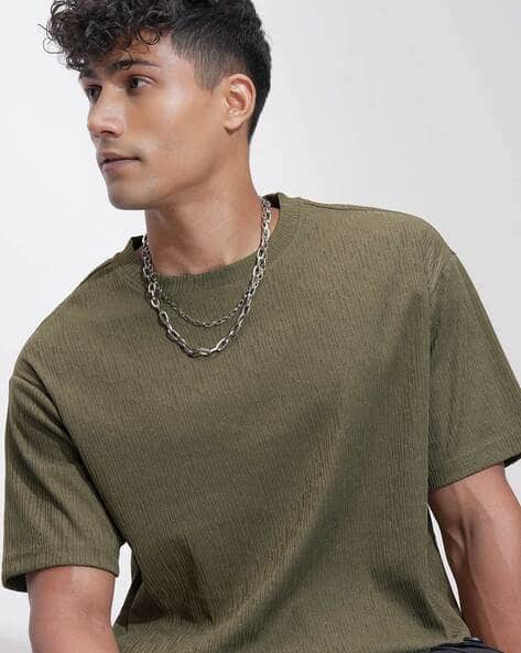 Highlander Men Self-design Relaxed Fit Crew-Neck T-Shirt