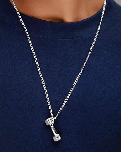 Fabula Men Link Chain with Dumbbell Pendant
