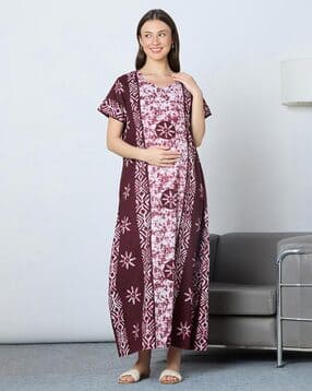 momtobe Women Printed Nighti with Insert Pocket-picture-7