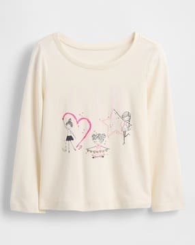 gap kids Girls Printed Regular Fit Full-Sleeves Crew-Neck T-Shirt-picture-14