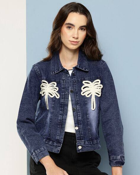 Women Regular Fit Bomber Jacket with Button-Closure