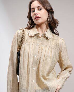 tokyo talkies Women Smoked Regular Fit Shirt-Styled Top-picture-28