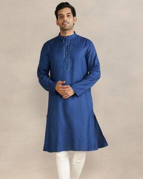 fabindia Men Mandarin Collar Long Kurta-picture-10