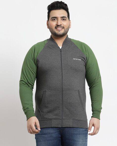 Men Zip-Front Regular Fit Harrington Jacket