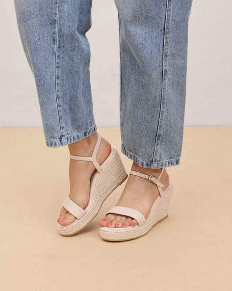Women Wedges with Buckle Accent