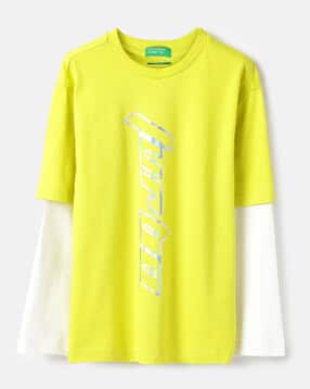 united colors of benetton Boys Typographic Print Relaxed Fit Round-Neck T-Shirt-picture-30