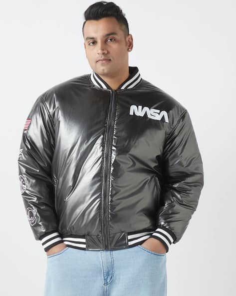 Men's Graphic Printed Oversized Plus Size Bomber Jacket