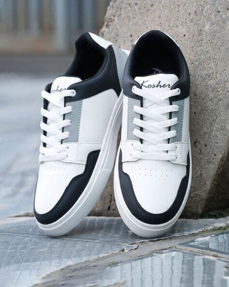 KOSHER Men Low-Top Lace-Up Sneakers