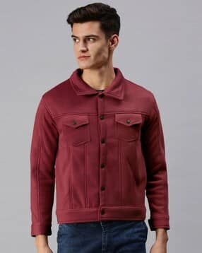 showoff Men Regular Fit Biker Jacket with Button-Closure-picture-11