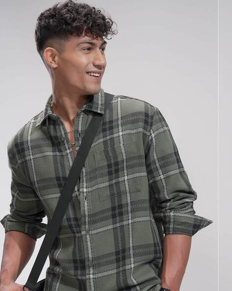 Highlander Men Checks Relaxed Fit Shirt