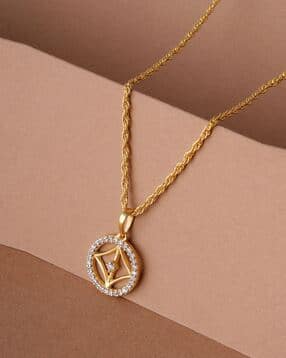 palmonas Women Gold-Plated Pendant with Chain -picture-13