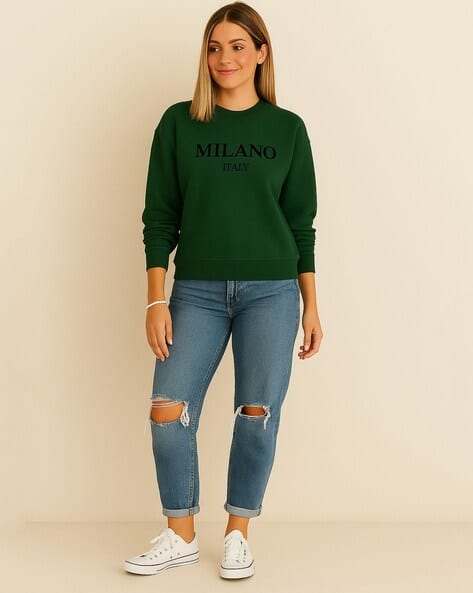 Buy KASHIANXSTYLE Women Regular Fit Graphic Sweatshirt Online