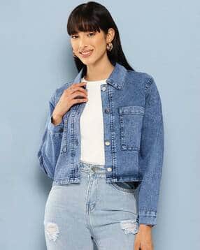 aarika girls ethnic Women Regular Fit Denim Jacket with Patch Pocket-picture-11
