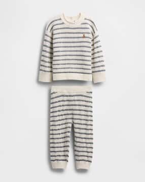 gap kids Boys Striped Regular Fit Sweatshirt & Joggers Set-picture-21
