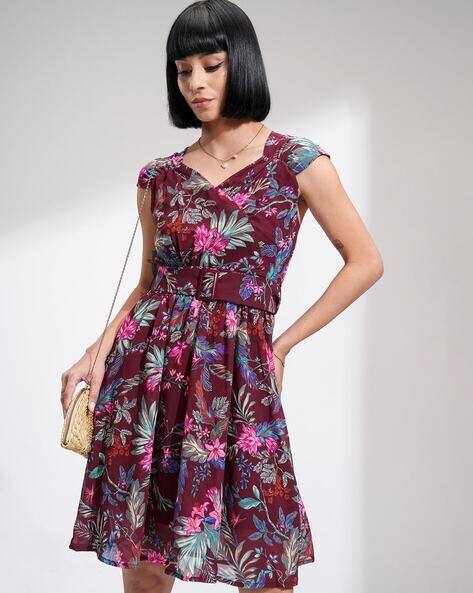 Tokyo Talkies Women Floral Print Fit & Flared Dress