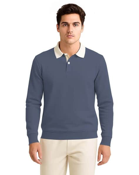 Bullmer Men Regular Fit Polo T-Shirt with Full Sleeves Offers & Cashback
