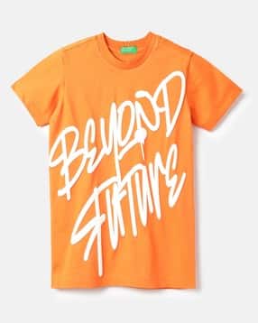 united colors of benetton Boys Typographic Print Regular Fit Round-Neck T-Shirt-picture-36