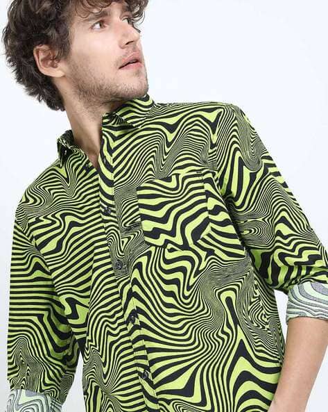 Highlander  Men Classic Abstract Slim Fit Shirt