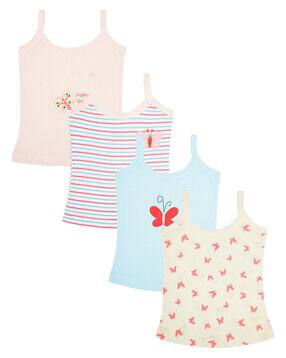 Pack of 4 Printed Round-Neck Slips