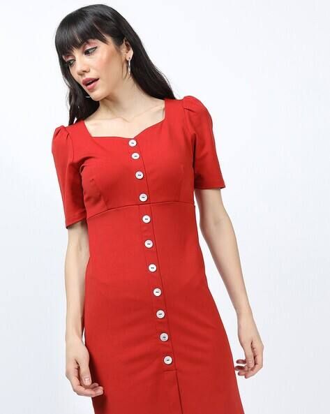 Tokyo Talkies Women Sweetheart-Neck Sheath Dress
