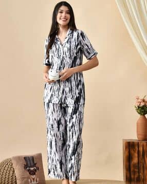 pradhruhe Women Tie & Dye Print Nightwear Set-picture-52