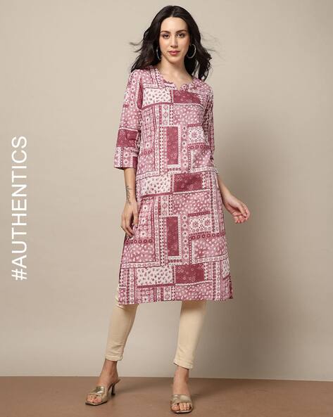 Indie Picks Handblock Print Cotton Straight Cut Kurta