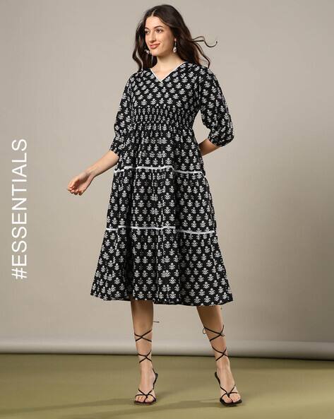 Nyrika Women Floral Print Tiered Dress